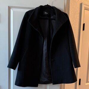 Elegant Black Pea Coat by St. John